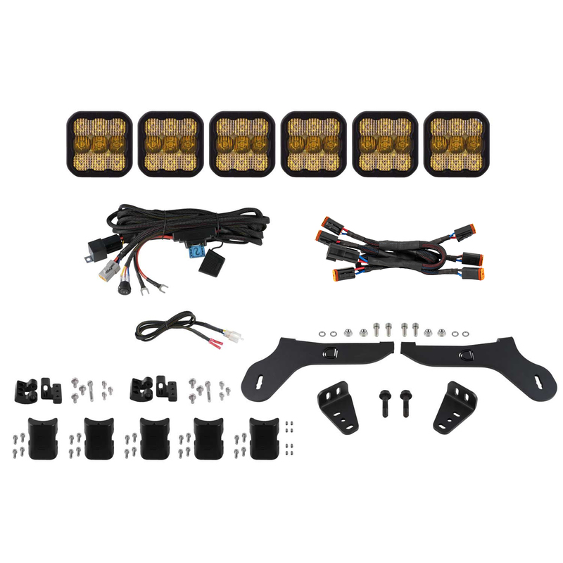  Diode Dynamics - SS5 Grille CrossLink Lightbar Kit for 2017-2020 Ford Raptor, Pro Yellow Combo
